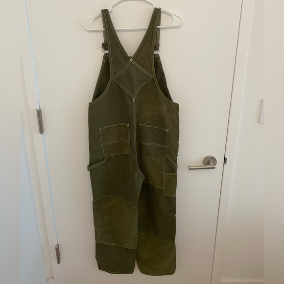 Topshop women’s patchwork denim overalls in khaki cord Size 8 NWT - Picture 4 of 7